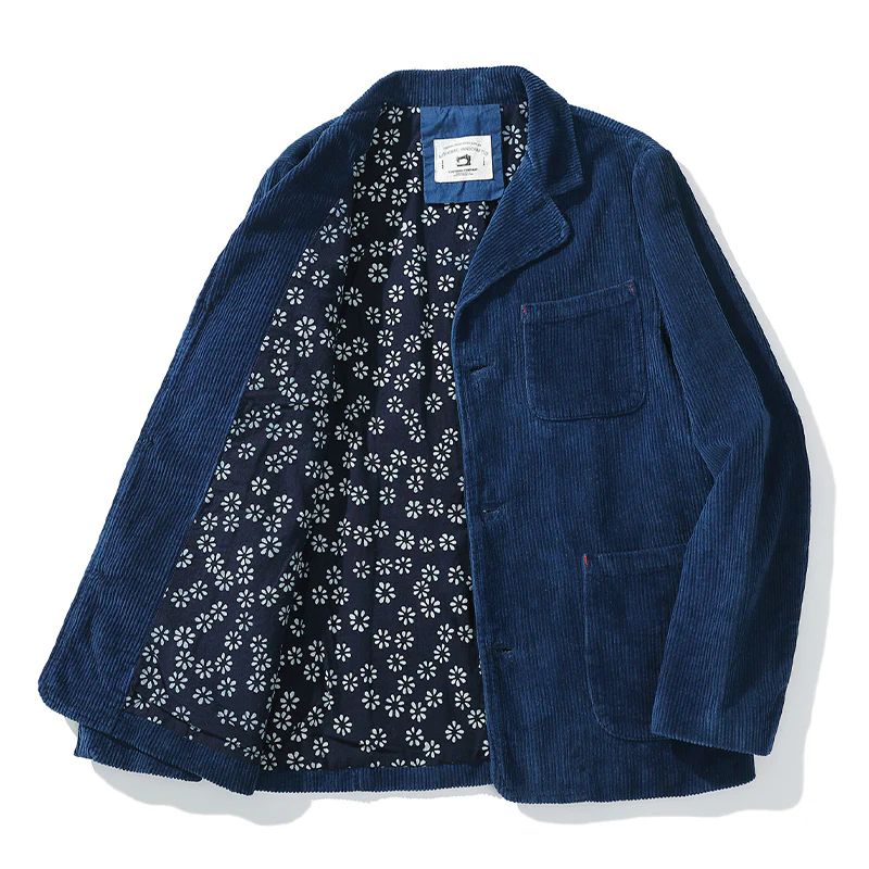コーデュロイ 藍染ビンテージフレンチワークジャケット karaku - メルカリ