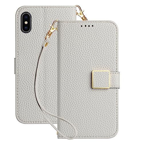 iPhone XSX_グレー Deeaar iPhone xs ケース 手帳型 人気 スマホケース iPhone X 財布型 カバー カードポケット付き 軽量 薄型 全面保護 贈り物 iPhone 10s カード収納 スタンド機能 横置きスタンド機能 高