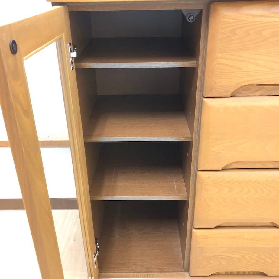 サイドボード ss7945 【中古】サイドボード 幅60cm 引出4杯 上段鍵付き 扉収納