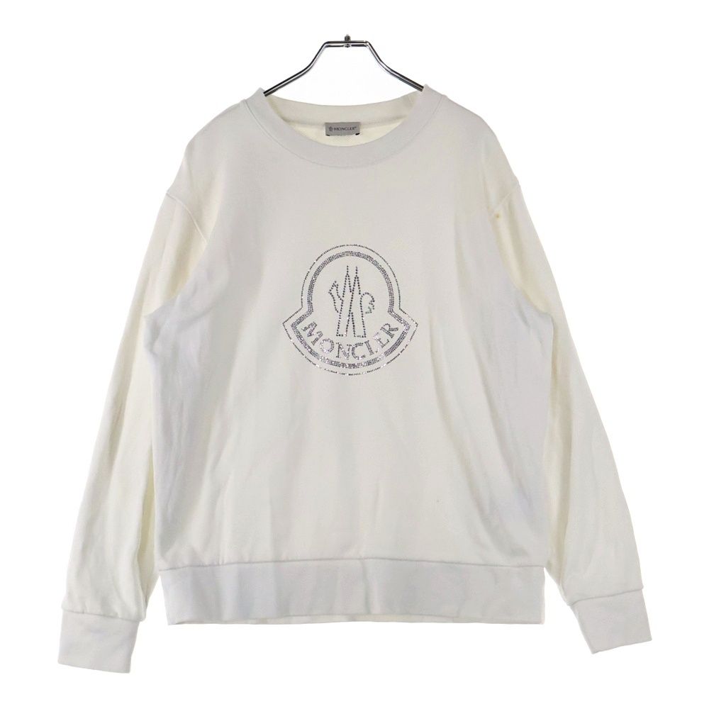 MONCLER モンクレール 23AW LOGO EMBELLISHED SWEATSHIRT I20938G00053 ロゴエンブロイダリー クルーネック スウェットシャツ トレーナー ホワイト