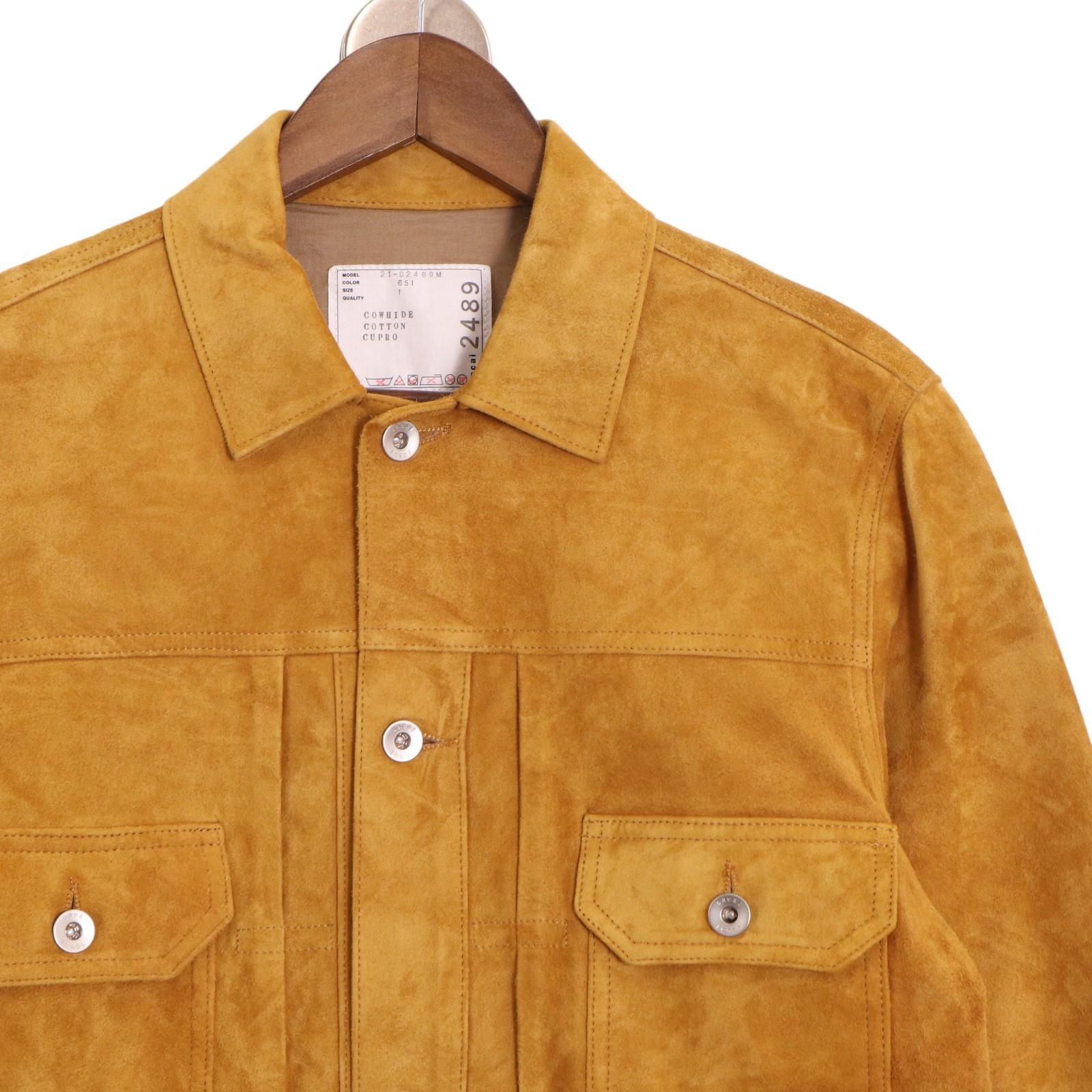 sacai サカイ 21SS 21-02489M イエロー スエード サイドジップ 