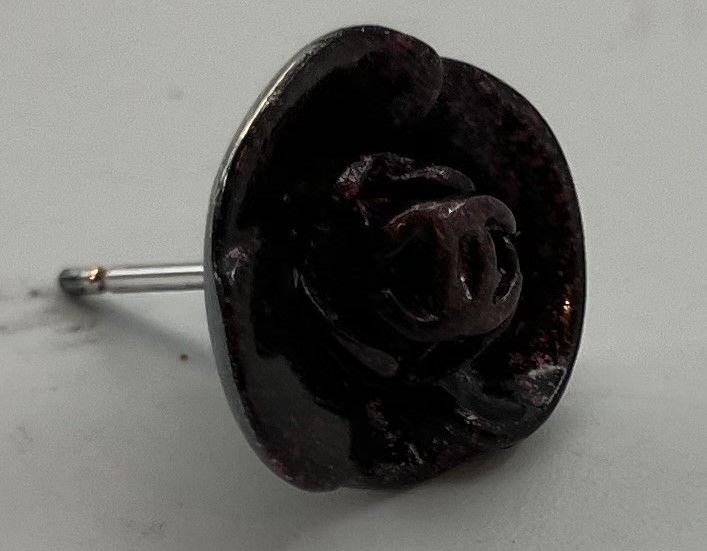 シャネル CHANEL 01A ココマーク カメリア ピアス 黒