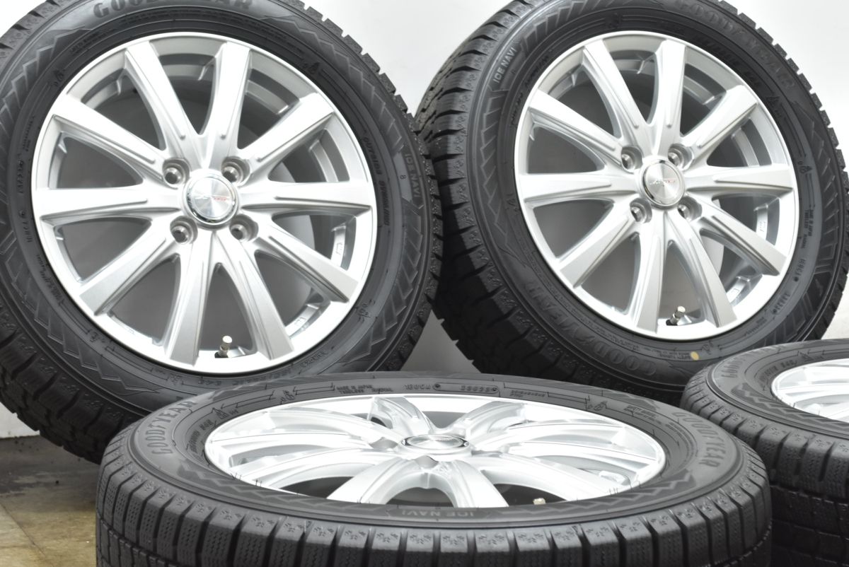 バリ溝 ジョーカー 15in 5.5J 50 PCD100 グッドイヤー アイスナビ8 185 60R15 フィールダー ヤリス ヴィッツ フィット スイフト