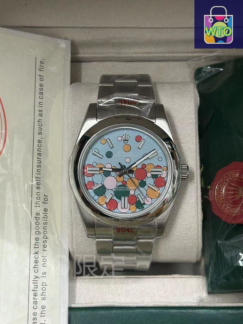 ROLEX 自動巻き時計 カラフルドットデザイン｜ ｜ ♥-WTO輸入2