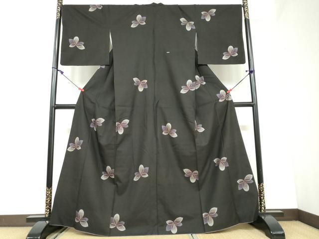 お買い得特価商品。 平和屋着物●本場大島紬 9マルキ 地空き 舞花文 ますいわ屋扱い 正絹 DAAW5602ud