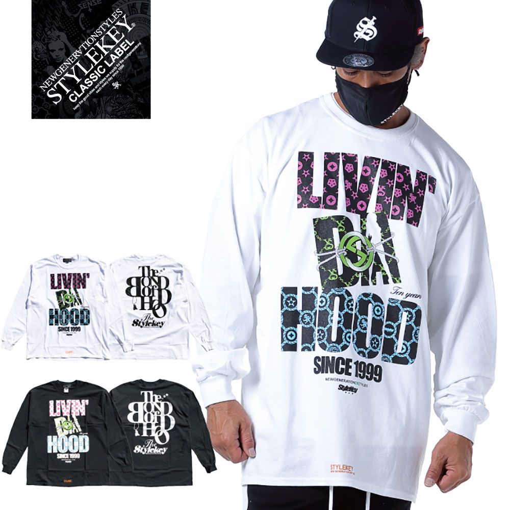 STYLEKEY CLASSIC LABEL(スタイルキー クラシック・レーベル) 長袖Tシャツ BOND OF HOOD L/S TEE(SK99CL-LS03) ロングスリーブ ストリート