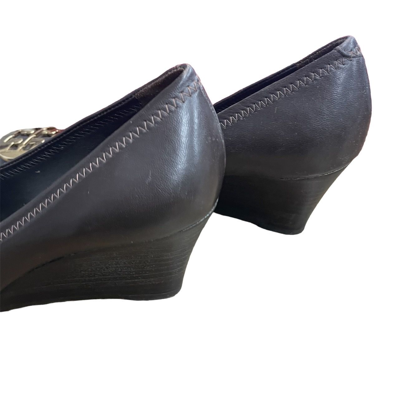 美品・トリーバーチ・ウェッジパンプス 黒 25.5 楽天市場