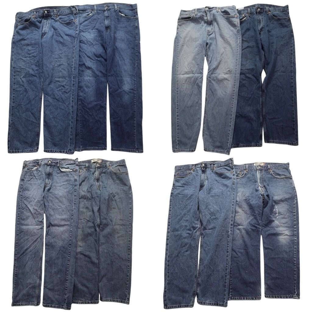 古着卸 リーバイス 505 デニム パンツ 8枚セット メンズ W38 インディゴブルー アメカジ ペインティング 古着 NA7170