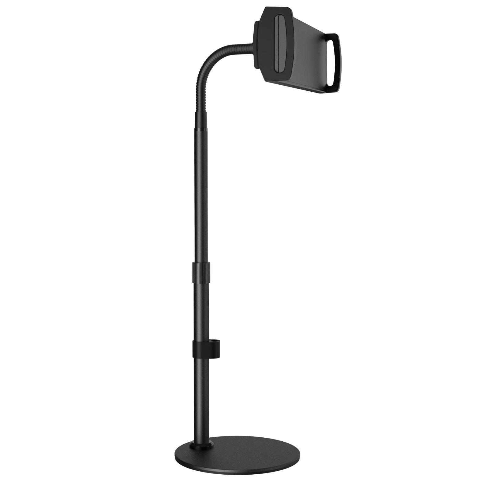 在庫 タブレット スタンド Klearlook 卓上 高さ61.4cm程の伸縮バージョン 4.7-12.9インチ対応 揺れず頑丈な金属製台座 360度回転 スマホホルダー フレキシブルアームスタンド 横 縱 仰向け For pad Switch a