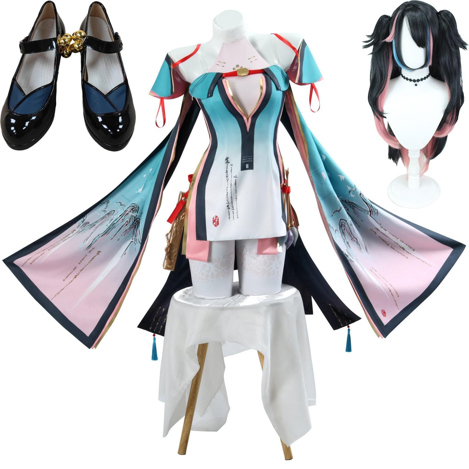 折枝 ウィッグ 靴 COSPLEE 鳴潮 コスプレ衣装 ウイッグ-靴付き コスチューム 舞台装 文化祭 人気ゲーム パーティー 大人 仮装 学園祭 撮影 cosplay クリス ハロウィン