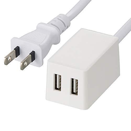 コード付ＵＳＢチャージャー ２ｍ|ホワイト