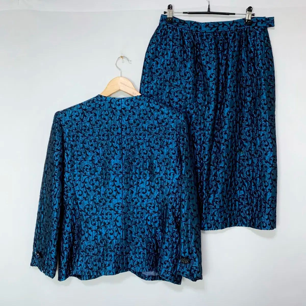 Givenchy ジバンシィ ヴィンテージ セットアップ セット ブルー アンティック エンティック パータン レディース ジャケット