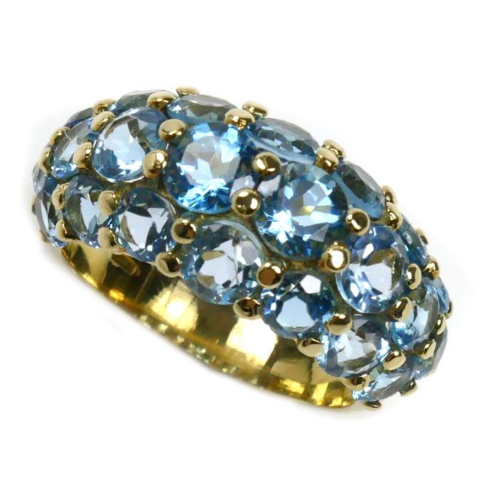 STAR JEWELRY スタージュエリー K18YG イエローゴールド ブルートパーズ リング 指輪 11号 6.5g レディース