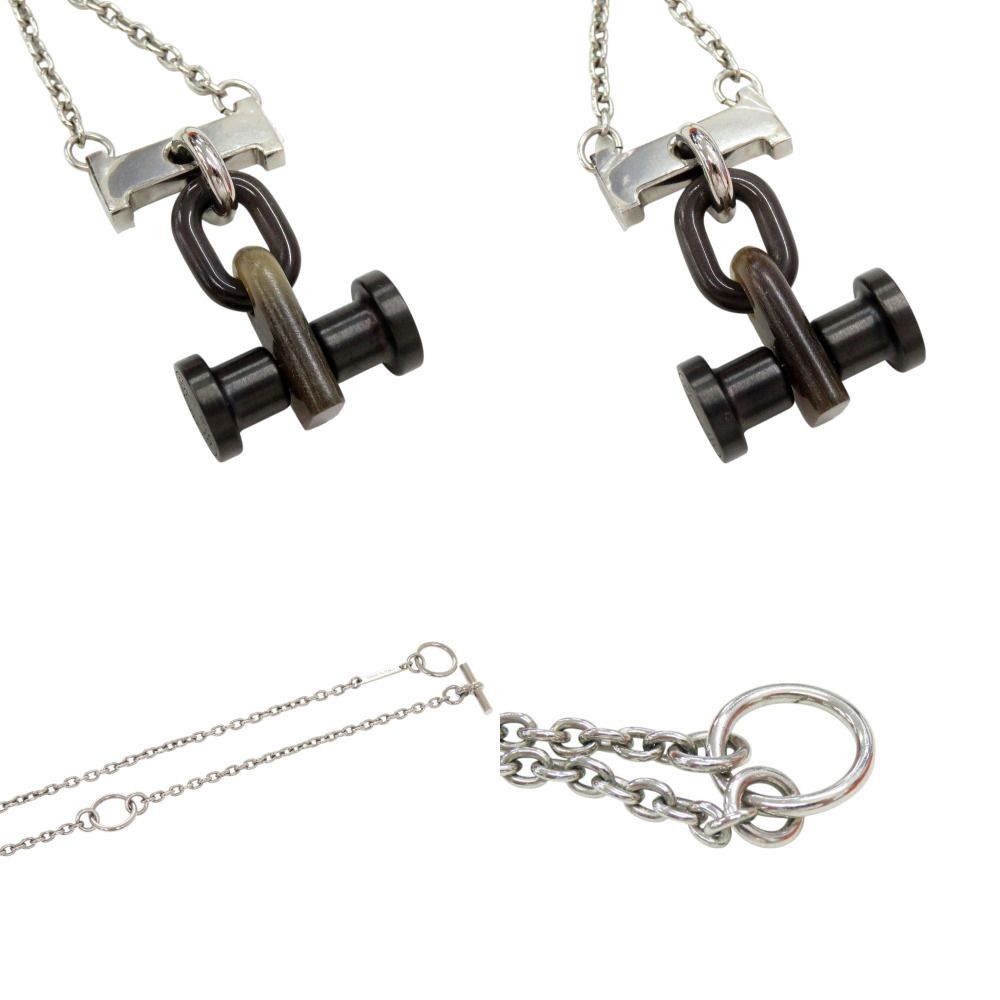 【鑑定済み！】エルメス モビール エケストル ネックレス バッファローホーン 新品同様 エルメス モビールH メタル バッファローホーン