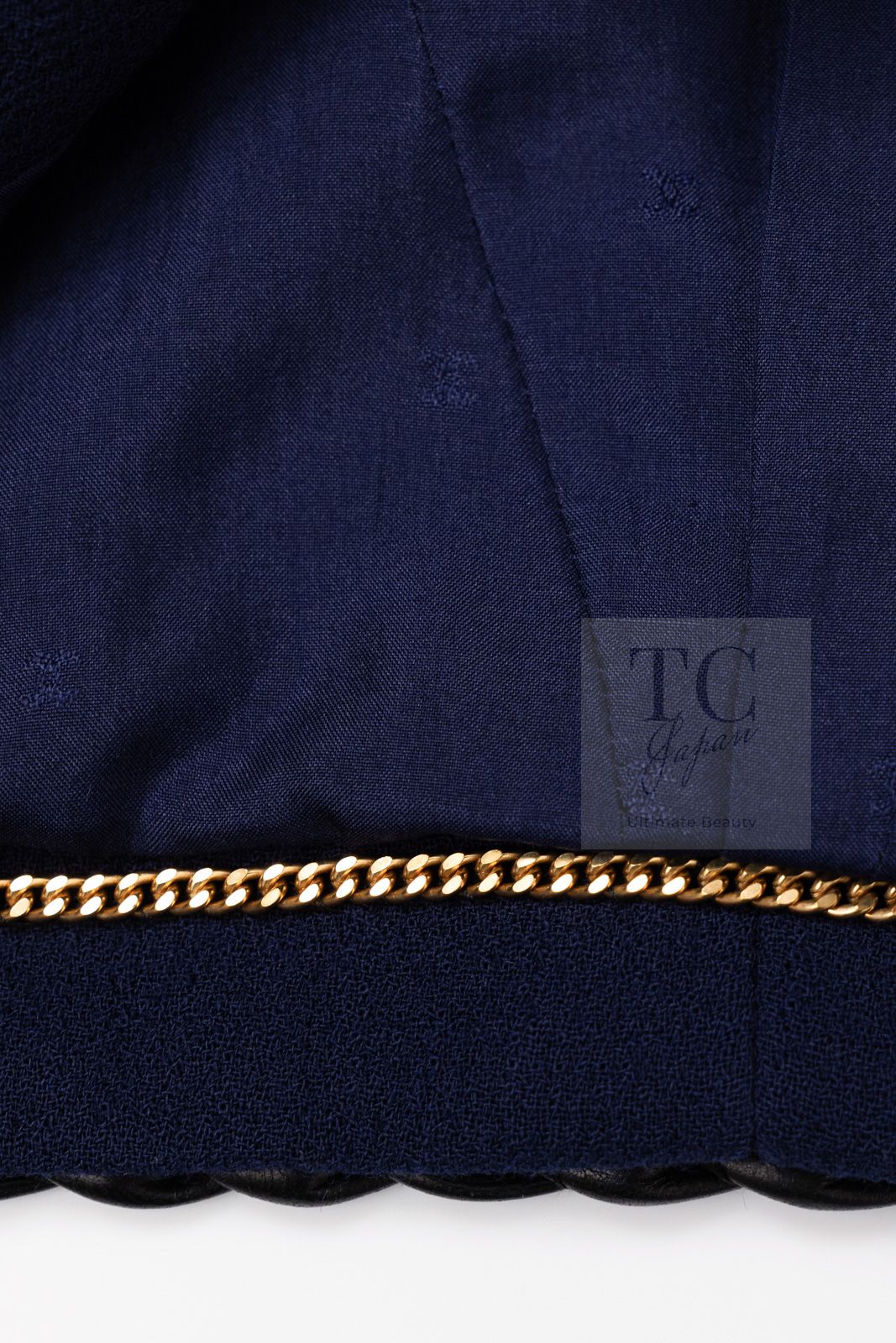 豊富な商品を即検索。 シャネル ジャケット CHANEL 品ヴィンテージ ネイビー ブレードレザートリム ジャケット CC ボタン名作 入手困難 カール 超 38 40 カールラガーフェルド 全国送料無料！