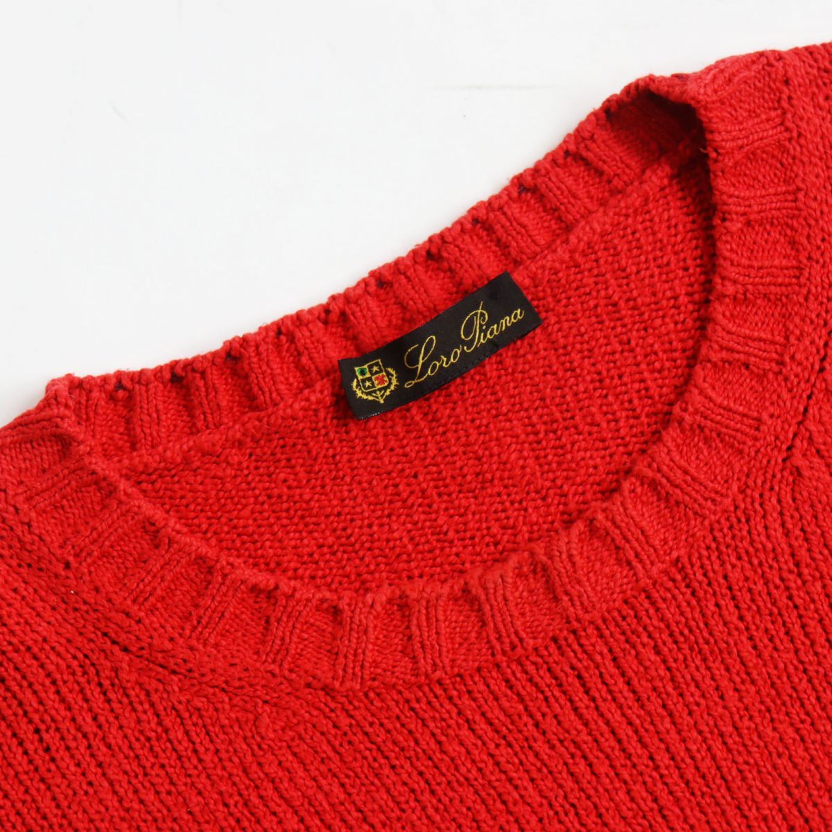 美品○Loro Piana ロロピアーナ コットン100％ クルーネック ロング 