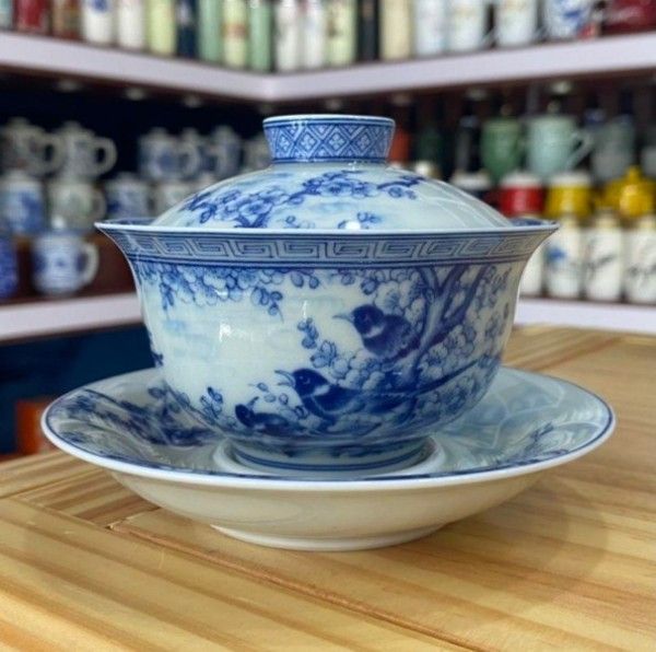 人気便利グッズ 新品】景徳鎮 青花喜上眉梢三才蓋碗 茶碗 煎茶器 - メルカリ 工芸品