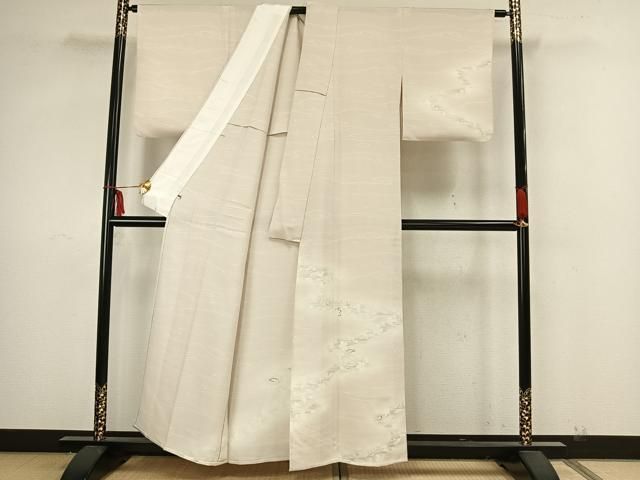 平和屋着物○訪問着 本場大島紬地 手描き 絞り 舞桜文 背抜き仕立て