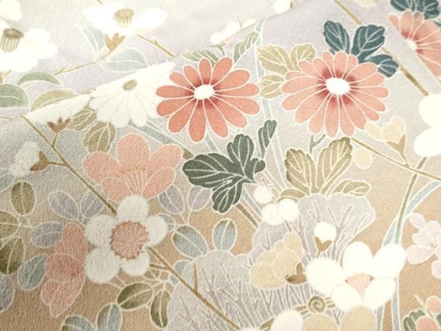平和屋着物●訪問着　流水花丸文　暈し染め　金彩　正絹　逸品　AABF3995ck 平和屋着物○訪問着 流水花丸文 暈し染め 金彩 正絹 逸品 AABF3995ck