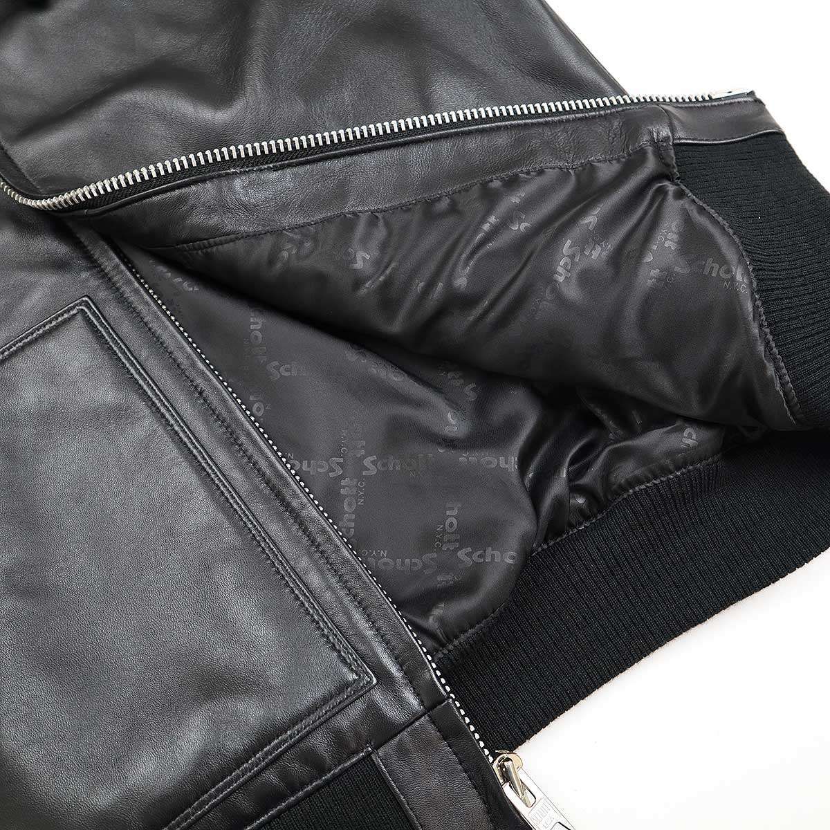 Schott ショット LEATHER FULLZIP PARKA フルジップレザーパーカー 