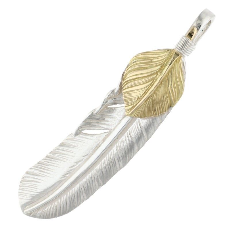 ゴローズ 上金特大フェザー 右向き ネックレストップ メンズ 特大