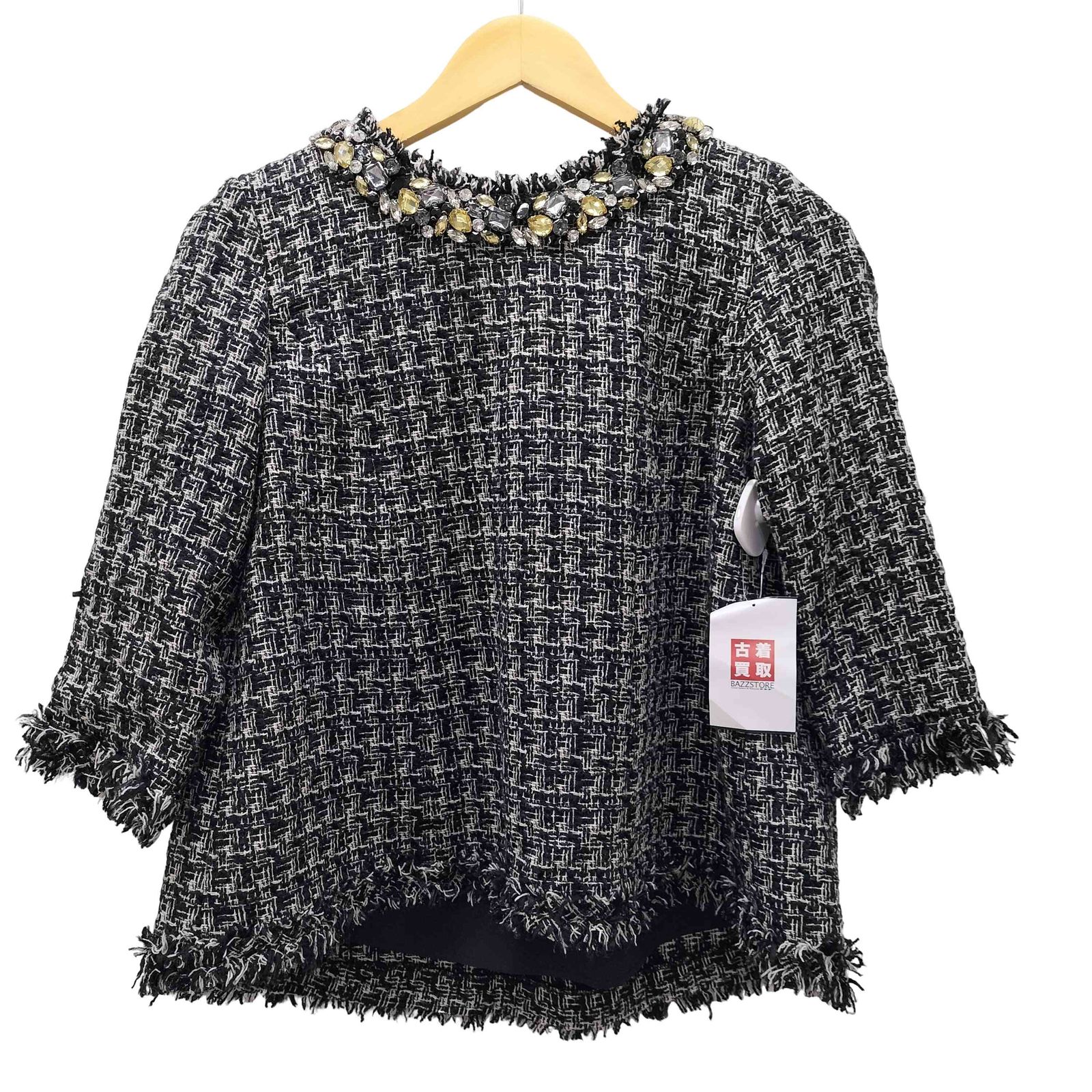 【美品！】GRACE CONTINENTAL ビジューツィードトップス36サイズ 美品！】GRACE CONTINENTAL ビジューツィードトップス36サイズ