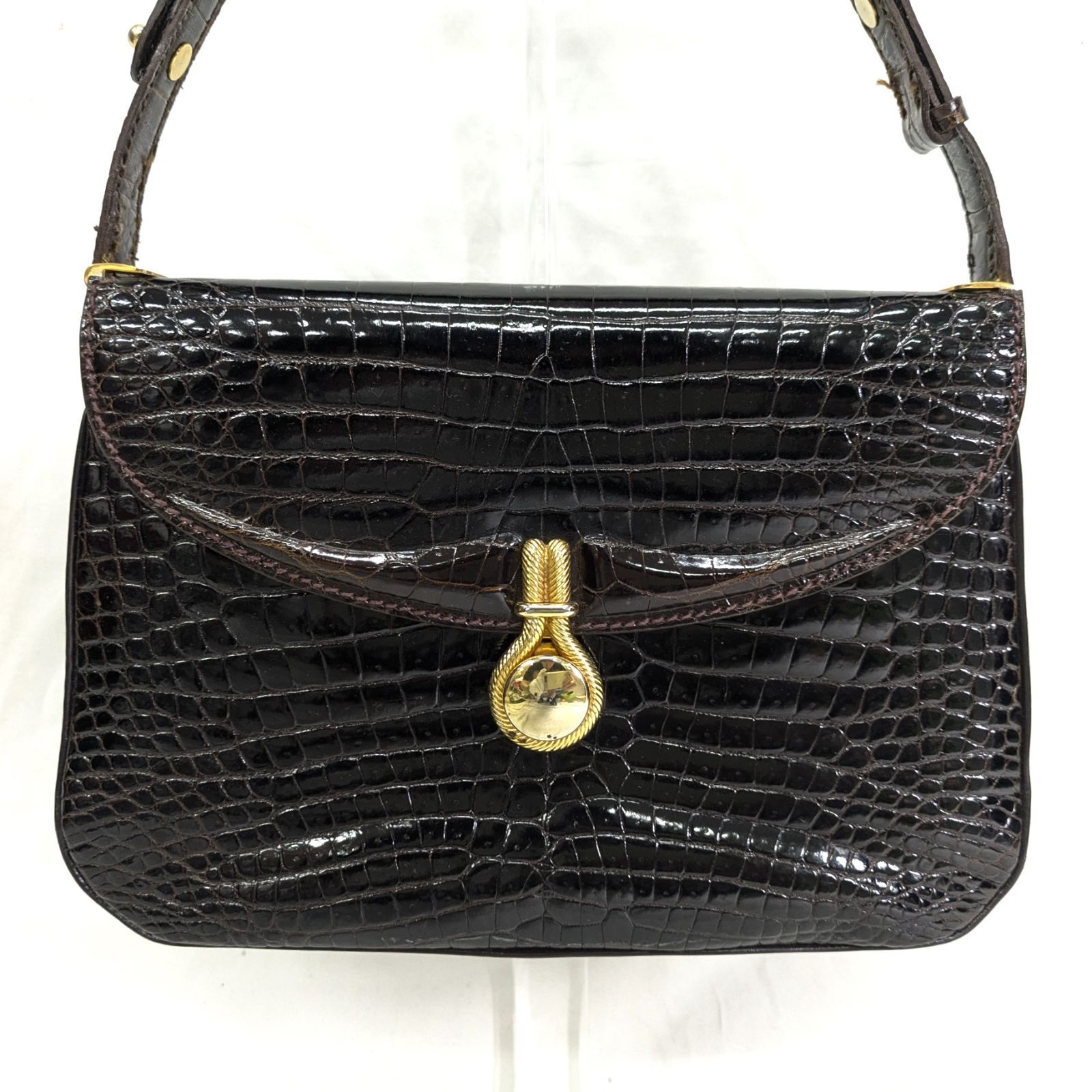 良品 LANCEL/ランセル ハンドバッグ 2way ワンショルダー クロコ