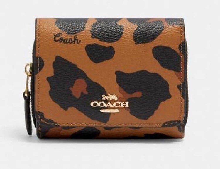 COACH 財布 ☆大人気☆ ウォレット レオパード ヒョウ柄 三つ折り 新品