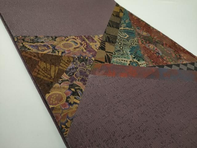 平和屋着物●太鼓柄袋帯 切嵌