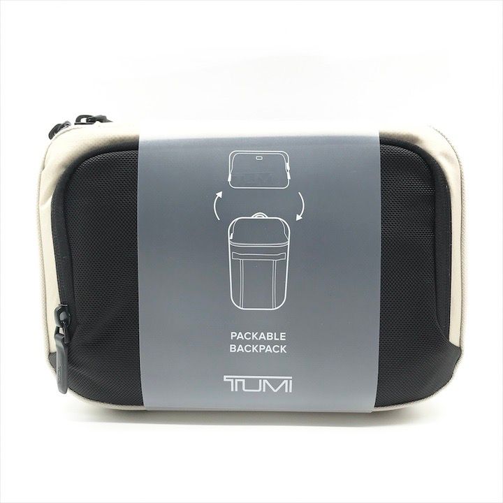 TUMI トゥミ パカップル バックパック コンパクト 収納 旅行 バッグ 鞄 ベージュ ブラック ナイロン メンズ レディース k6662