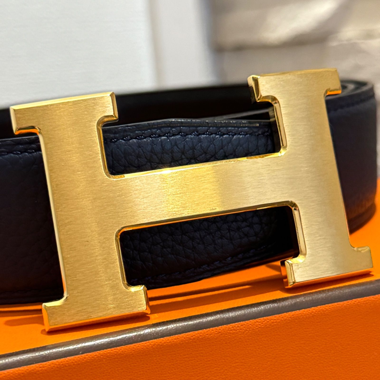 【HERMES】コンスタンス 38 リバーシブル　メンズ　ネイビー×黒