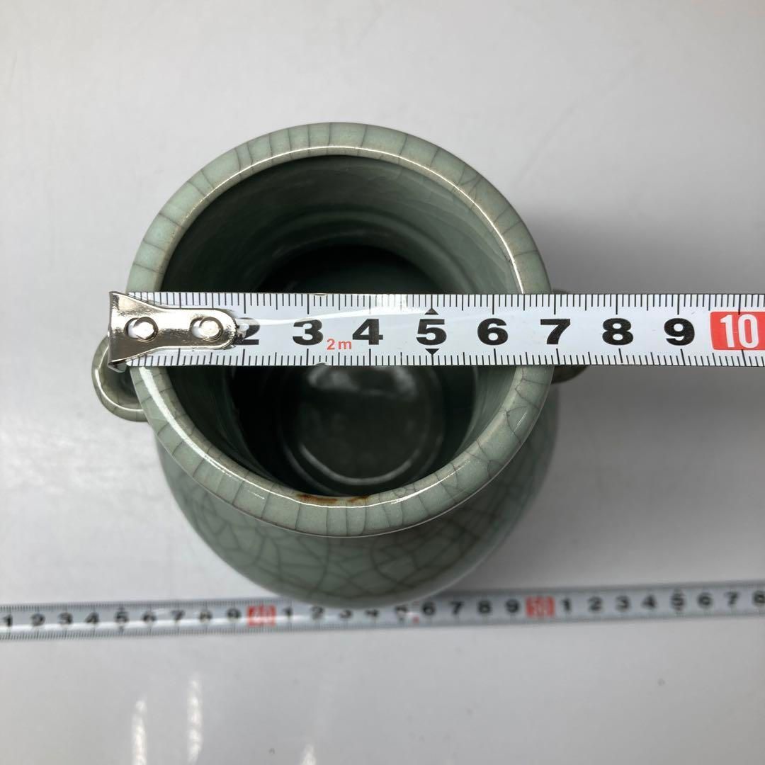 国古窯　哥窯青磁ヒビ焼　花瓶　高さ約18.4㎝ 中国美術 青磁哥窯 花瓶 高さ19㎝ 東な6-0416① - メルカリ
