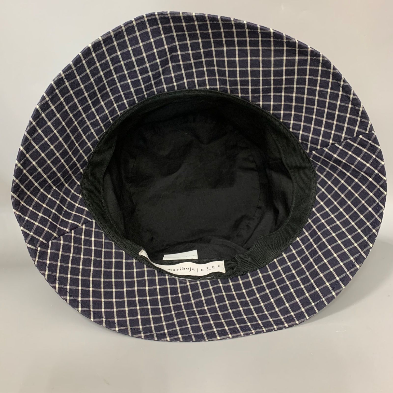 marihoja × ETRE TOKYO バケットハット チェック 帽子 紺