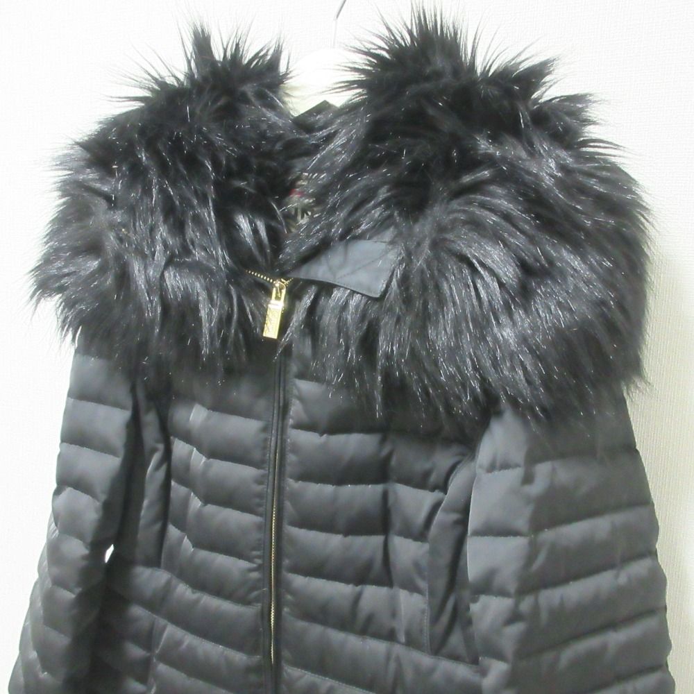 美品 Hunter ハンター エコファー フェイクファー ロング フーデッド 