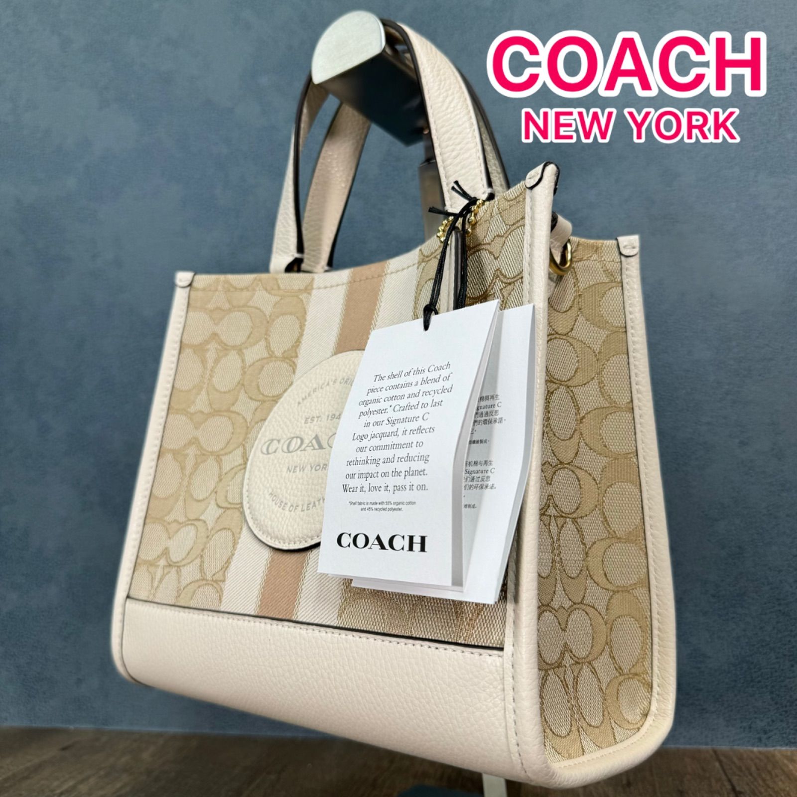 新品 未使用】 【COACH NEW YORK】 コーチ ブランド品 レディース バッグ シグネチャー ジャカード、リファインド ぺブル レザー バッグ  ハンド トート ショルダー 品番: CQ878 IMDQC - メルカリ