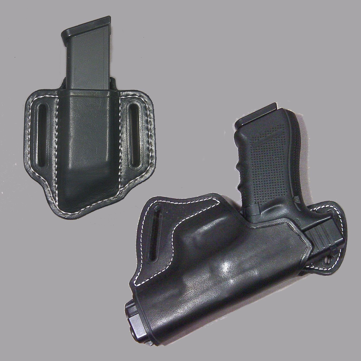 東京マルイ・KSC　グロック19 /17 S.O.Bライクなホルスターとシングルマグポーチ(パンケーキタイプ)のセット(銃、マガジンは付属しません)