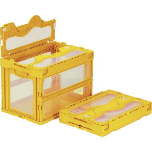 サンコー フタ一体型折りたたみコンテナー ５５９２３０ マドコンＣ−６０Ｂイエロー