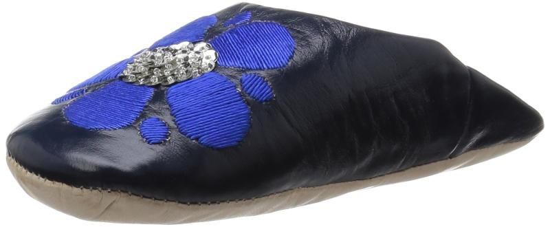 ファティマモロッコ フラワー フラワースパンコールバブーシュ LFM003 ネイビー JP M 23cm