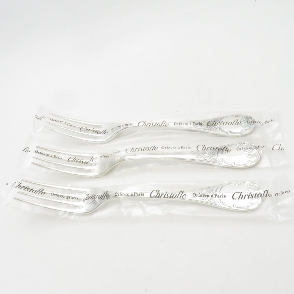 ♥ Christofle クリストフル マルリー テーブルフォーク 3点 シルバー セット 20.5cm カトラリー SC9171B3