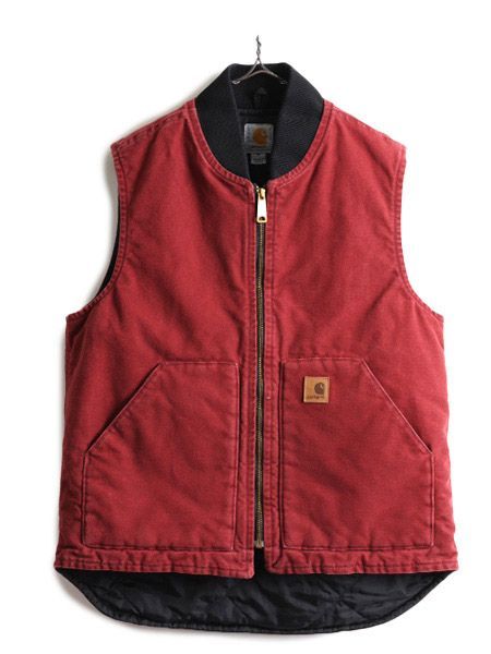 Carhartt バーガンディ ベスト お得なクーポン配布中!】 カーハート 中綿 ダック ベスト M