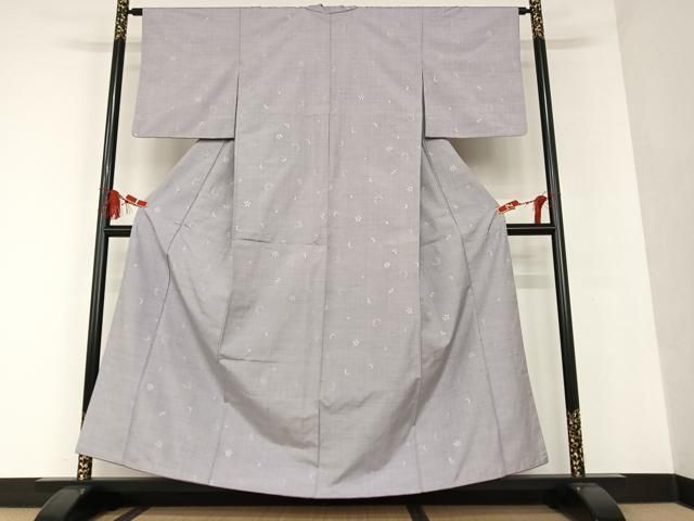 平和屋着物○紅花紬 米沢 雪輪舞花文 絵夢工房 正絹 逸品 AAAT0546zg