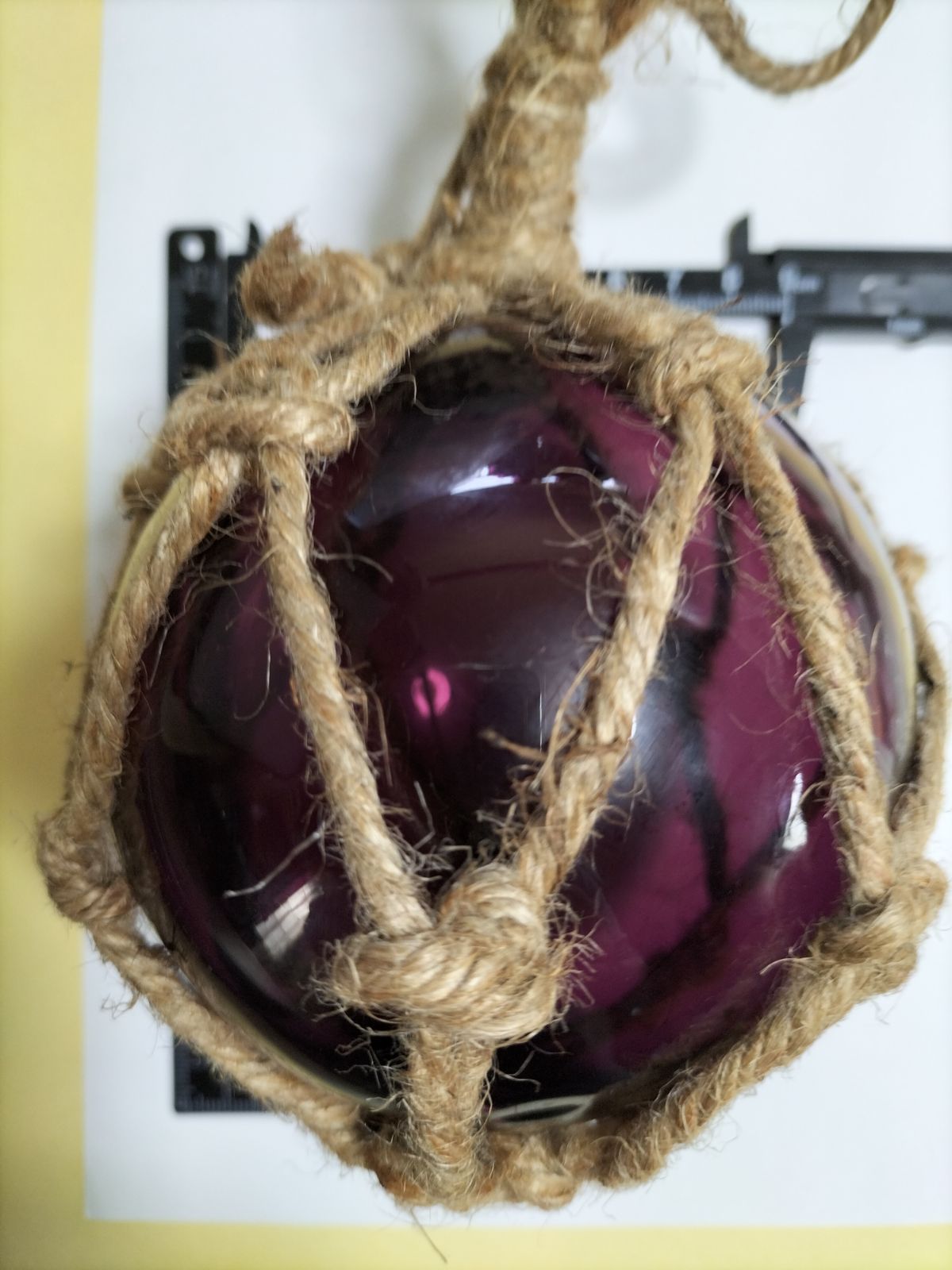 浮き玉 ガラス玉 ワインレッドカラー 約90㍉です。 - メルカリ