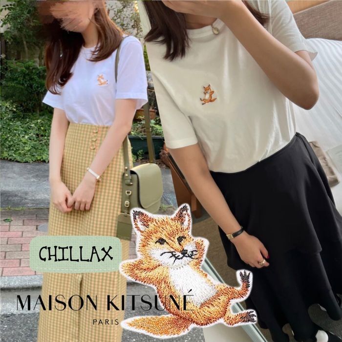 MAISON KITSUNE CHILLAX FOX メゾンキツネ Tシャツ チラックス フォックス パッチ ユニセックスサイズ 男女兼用サイズ -  メルカリ