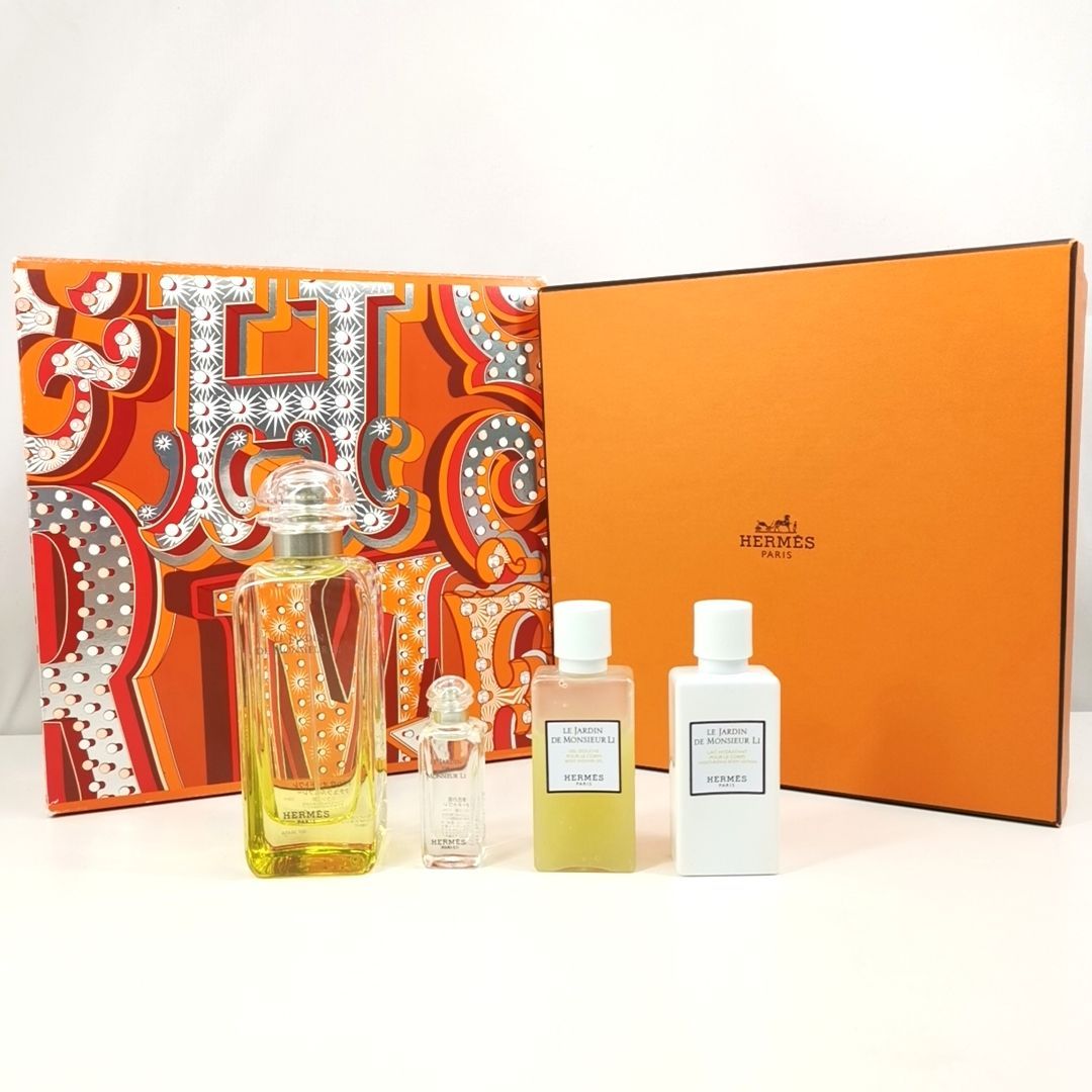 HERMES V 35 A-1 LE JARDIN DE MONSIEUR LI エルメス 李氏の庭セット | 100ml 7.5ml EDT | シャワージェル 40ml | ボディーローション 40ml
