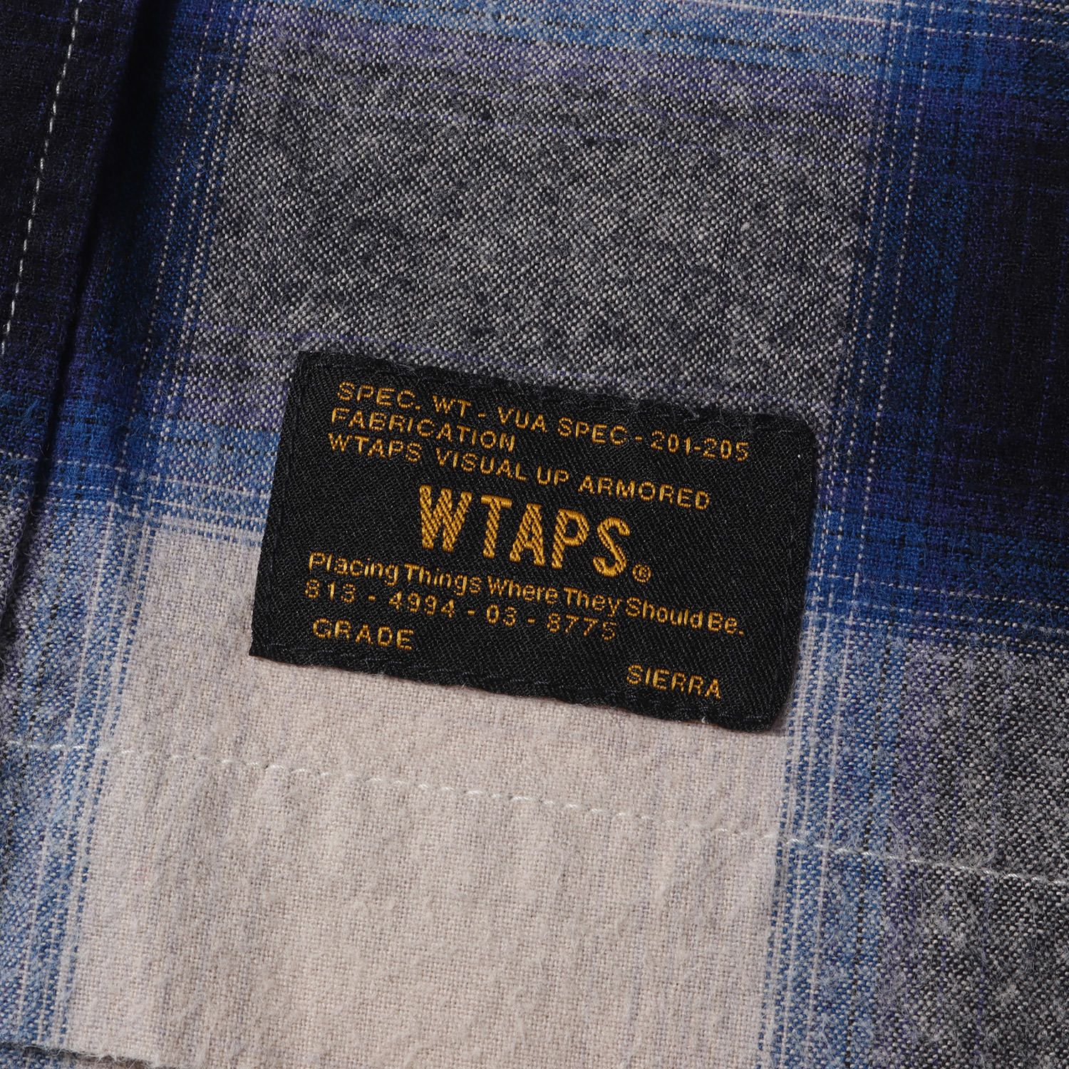 WTAPS ダブルタップス シャツ サイズ:S オンブレチェック フランネルシャツ VATOS L/S ネイビー ベージュ トップス カジュアルシャツ 長袖【メンズ】