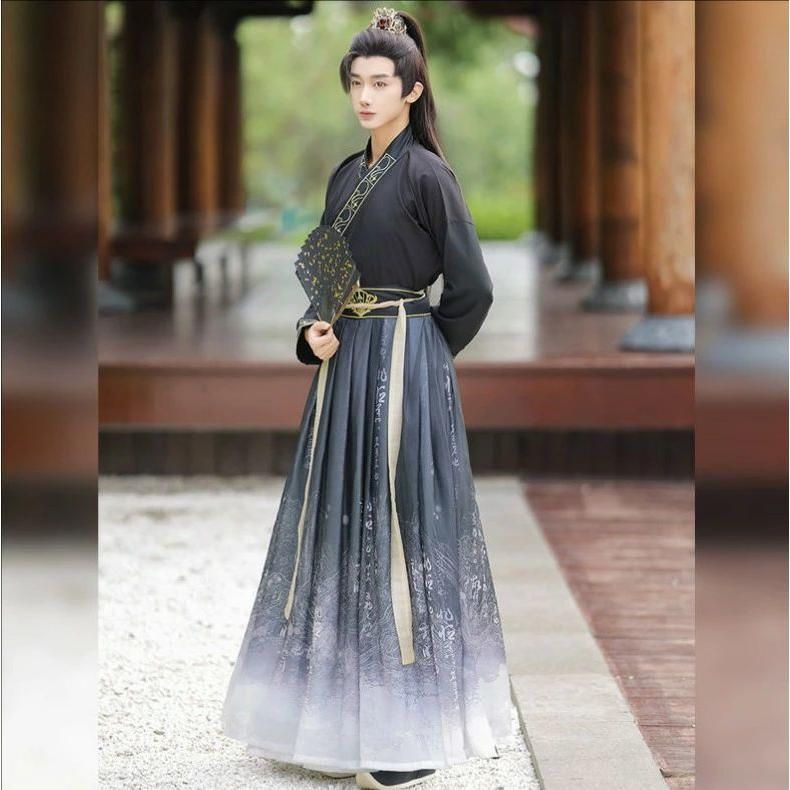 夏セール開催中。 メンズ漢服 華流衣装 中華古代服 中華服 チャイナ服 中華風 チャイナ風 唐装 古典服 舞台衣装 ステージ衣装 イベント 仮装 グラデーション