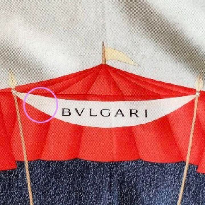 正規品】BVLGARI ブルガリ スカーフ シルク ネイビー×レッド 気球柄