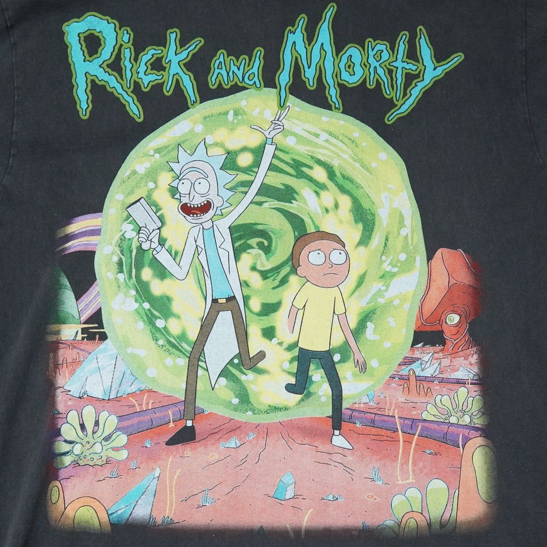 リックアンドモーティ Tシャツ XL ブラック アニメ キャラクター