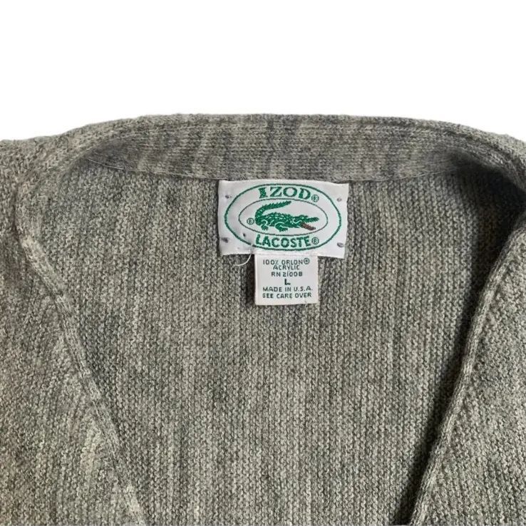 IZOD LACOSTE アクリルカーディガン　あいみょん あいみょん着用】80s〜90s IZOD ラコステ アクリルカーディガン