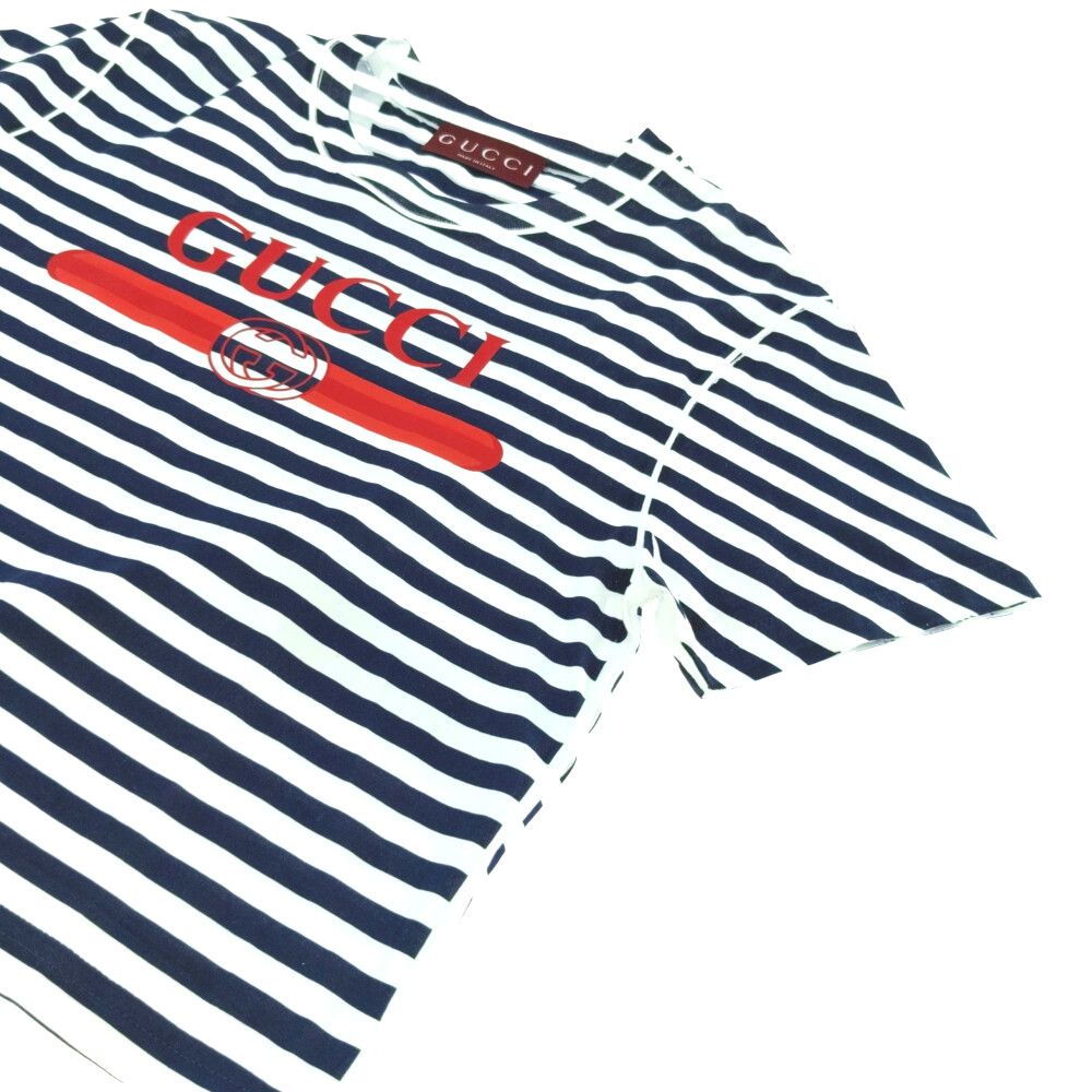 GUCCI グッチ ロゴプリント ボーダー カットソー Tシャツ